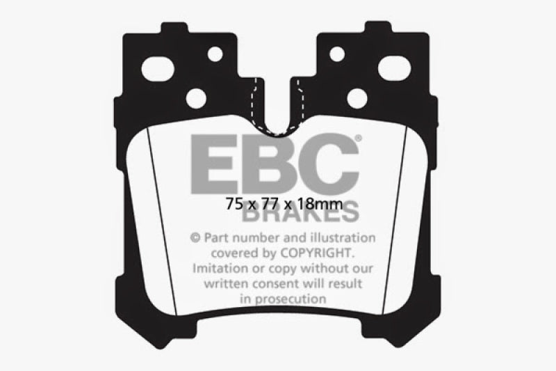 Plaquettes de frein arrière Redstuff EBC 07+ Lexus LS460 4.6