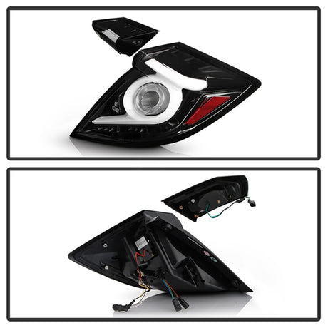 Feux arrière à LED Spyder 16-19 pour Honda Civic 5 portes à hayon - Chrome noir (ALT-YD-HC16HB-BC)