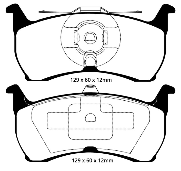 Plaquettes de frein arrière Yellowstuff EBC 93-00 Aston Martin Virage 5.3 (étrier PBR)