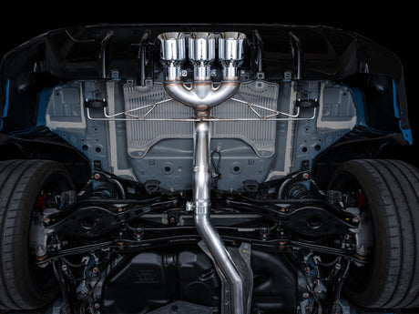 Échappement AWE Tuning 2023 Honda Civic Type R FL5 Track Edition avec triple embouts chromés argentés