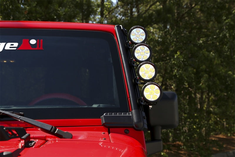 Support de barre lumineuse de pare-brise Rugged Ridge 07-18 Jeep Wrangler JK Elite Fast Track sans barre transversale