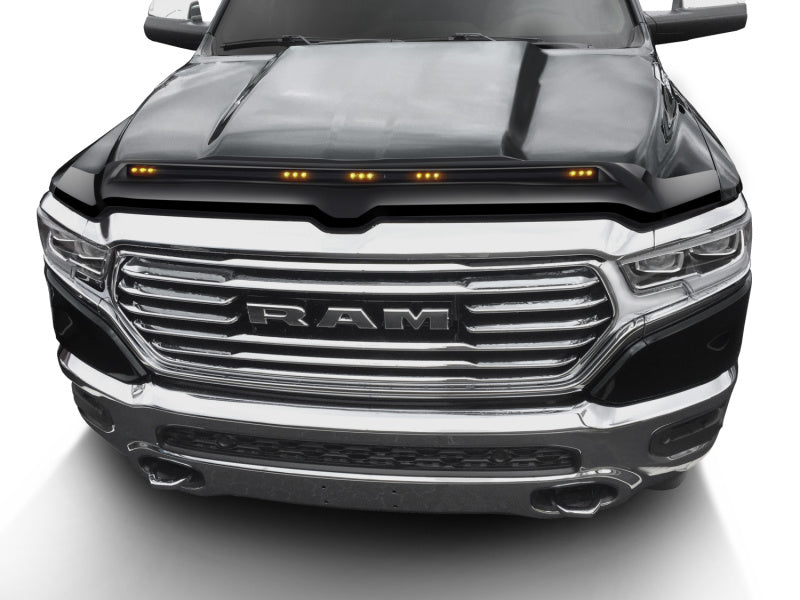 Couleur assortie du capot Aeroskin AVS 19-22 Ram 1500 avec lumières - Noir diamant