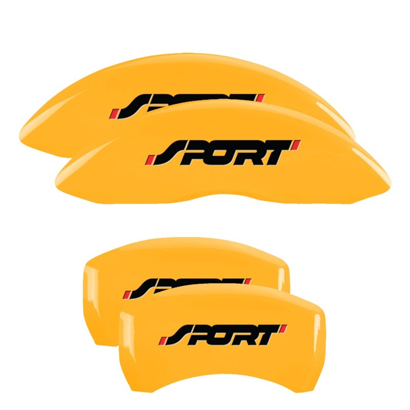 MGP 4 Caliper Covers Engraved Front & Rear Oval logo/Ford Yellow finish black ch