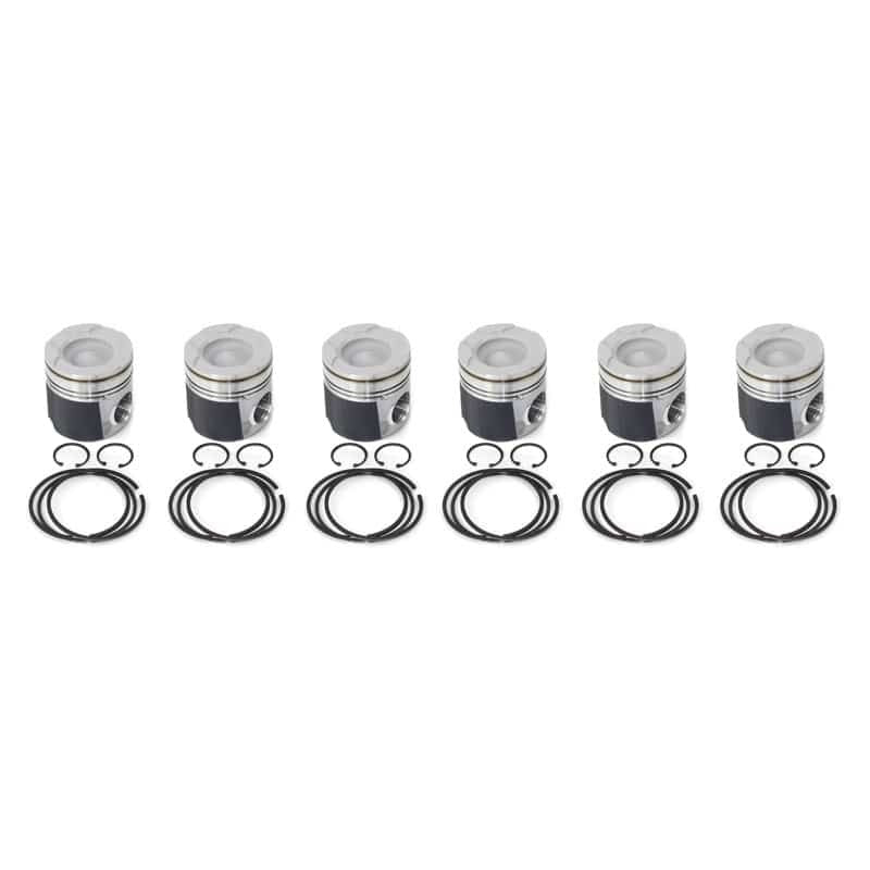 Piston industriel Dodge 24V STD 04.5-07 avec segments/axes de piston/clips revêtus/chanfreinés - Ensemble