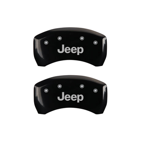 Couvre-étriers avant et arrière MGP 4 gravés JEEP Finition noire argent ch