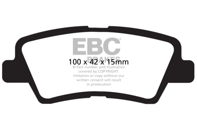 Plaquettes de frein arrière EBC 12 pour Hyundai Elantra 1.8 Yellowstuff