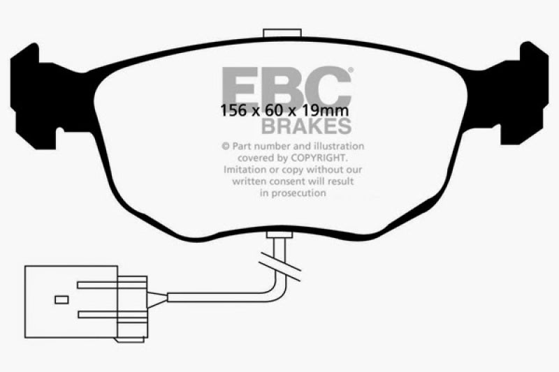 Plaquettes de frein avant EBC Redstuff pour Ford Contour 2.5 SVT 98-99