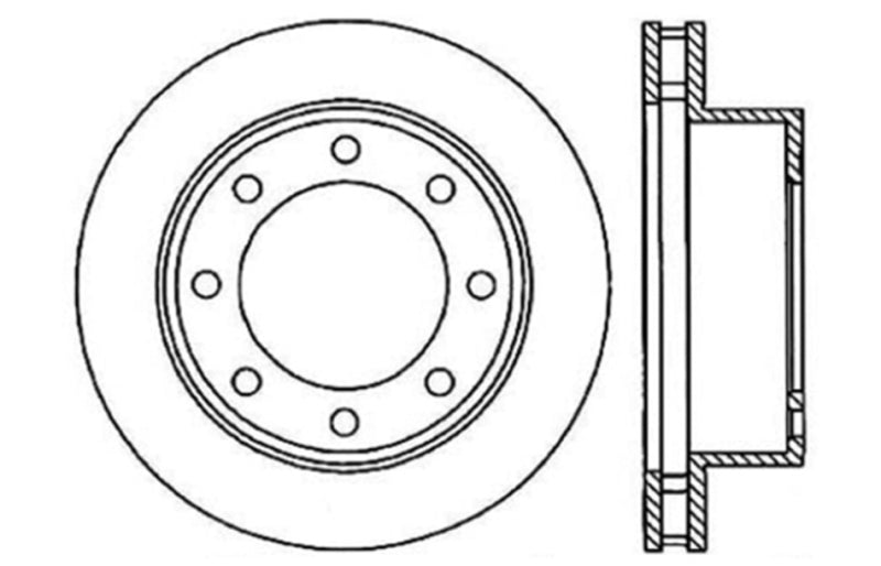 Rotor avant gauche rainuré et percé StopTech pour Ford Excursion 4WD / 99-04 F250/F350 Pickup 00-05