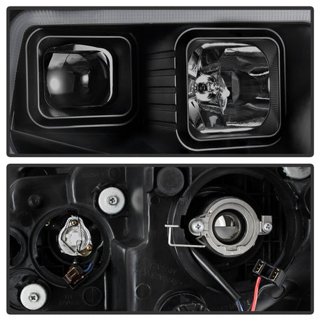 Phares de projet à barre lumineuse LED DRL xTune 14-17 pour Toyota Tundra - Fumée noire (PRO-JH-TTU14-LB-BSM)