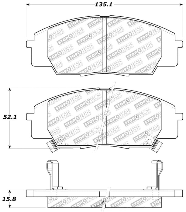 Plaquettes de frein avant StopTech Performance 00-09 S2000/06+ Civic Si/02-06 RSX-S (sans base)