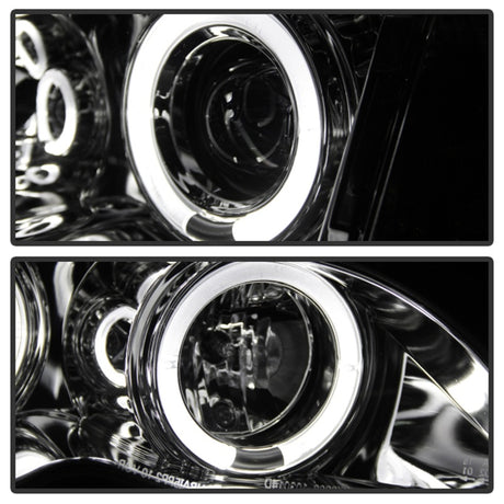 Phares de projecteur Spyder BMW E46 Série 3 02-05 4DR 1 pièce LED Halo Chrm PRO-YD-BMWE4602-4D-AM-C