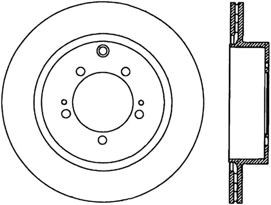 StopTech 08 Mitsubishi Evo AWD Drilled Left Rear Rotor