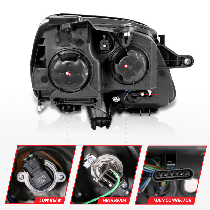 Phare en cristal ANZO 2007-2008 Gmc Acadia Chrome Ambre (OE)