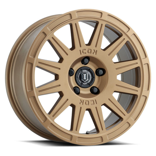 ICON Ricochet 17x8 5x100 38mm Offset 6in BS Satin Gold Wheel