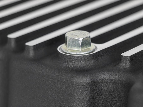 Carter d'huile moteur AFE Pro Series noir avec ailettes usinées ; Ford Powerstroke V8-6,7 L (td) 11-16