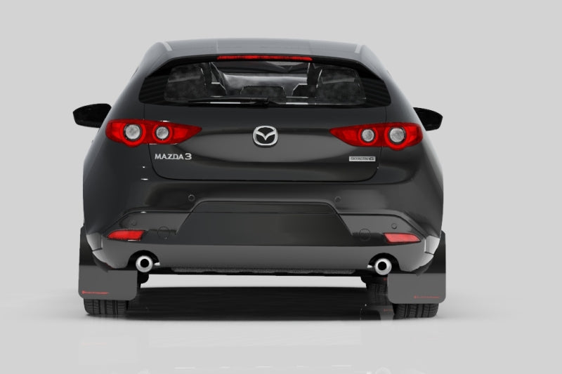 Rally Armor 19-22 Mazda3 GT Sport Hatch Black UR Mud Flap w/ White Logo