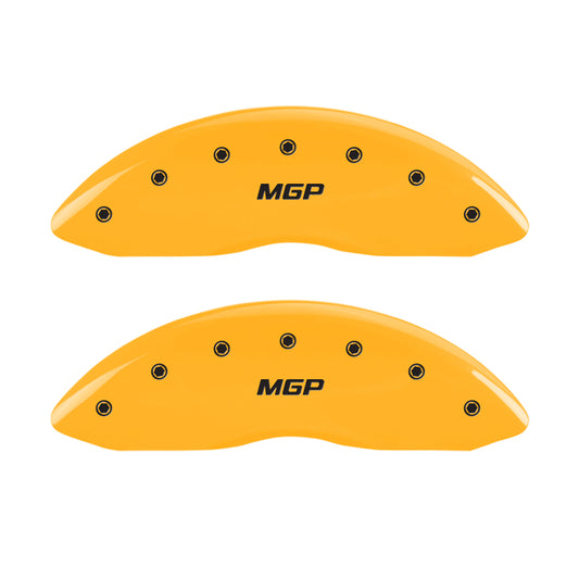 MGP 4 Caliper Covers Engraved Front & Rear MGP Yellow Finish Black Char 2009 Mercury Sable