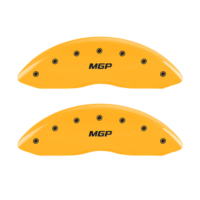 MGP 4 Caliper Covers Engraved Front & Rear MGP Yellow Finish Black Char 2005 Chrysler Crossfire