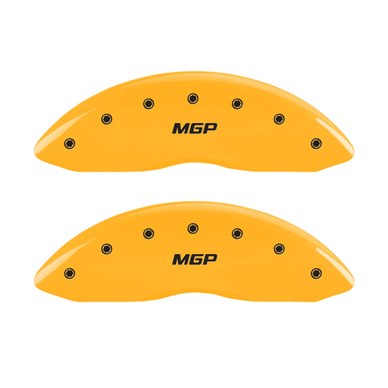 MGP 4 Caliper Covers Engraved Front & Rear MGP Yellow Finish Black Char 2005 GMC Envoy XL