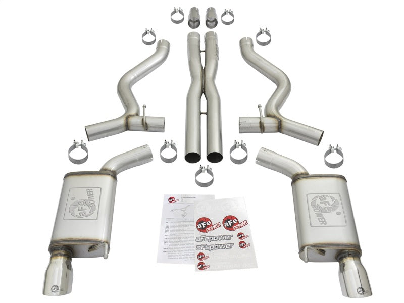 Échappements arrière aFe MACHForce XP 3 pouces 304 SS avec embouts polis 15-17 Ford Mustang GT V8-5.0L/V6-3.7L