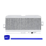 Kit de refroidisseur intermédiaire à montage supérieur Mishimoto Subaru 08-15 WRX STi - Tuyaux argentés et bleus avec revêtement en poudre