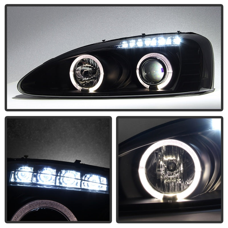 Phares de projecteur Spyder Pontiac Grand Prix 04-08 LED Halo LED Blk Smke PRO-YD-PGP04-HL-BSM