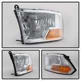 xTune Dodge Ram 1500 09-12 ( Non Quad Headlights ) Crystal Headlights Chrome HD-JH-DR09-AM-C