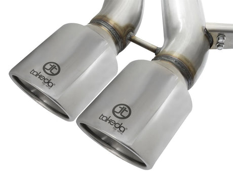 Échappement arrière de catalyseur aFe POWER Takeda 3 pouces 304 SS avec embouts polis 13-17 Ford Focus ST L4-2.0L (t)