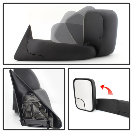 xTune Dodge Ram 94-01 Manual Extendable Manual Adjust Mirror Left MIR-DRAM94-MA-L