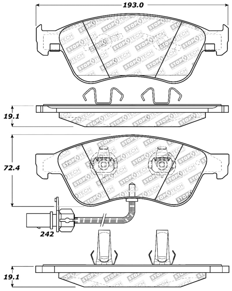 Plaquettes de frein avant StopTech Performance 07-10 Audi S6/S8