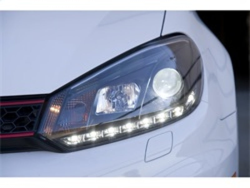 Phares de projecteur Spyder Volkswagen Golf/GTI 10-13 Modèle halogène - DRL Blk PRO-YD-VG10-DRL-BK