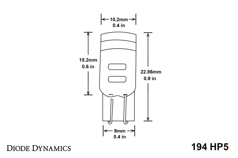 Ampoule LED Diode Dynamics 194 HP5 LED Naturel - Blanc Lot de 12