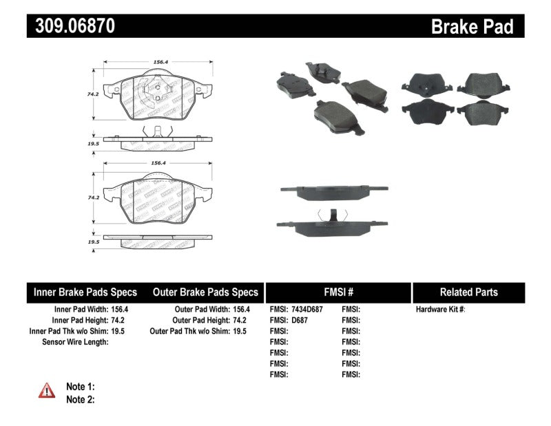 Plaquettes de frein StopTech Performance