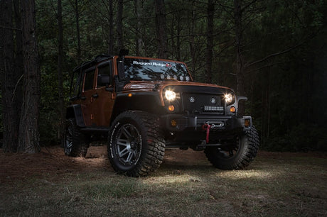 Kit d'éclairage LED blanc 4 pièces avec harnais pour Jeep Wrangler JK 07-18 Rugged Ridge