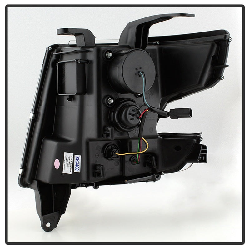 Phares de projecteur Spyder Chevy Tahoe / Suburban 2015-2016 - DRL LED - Noir PRO-YD-CTA15-DRL-BK