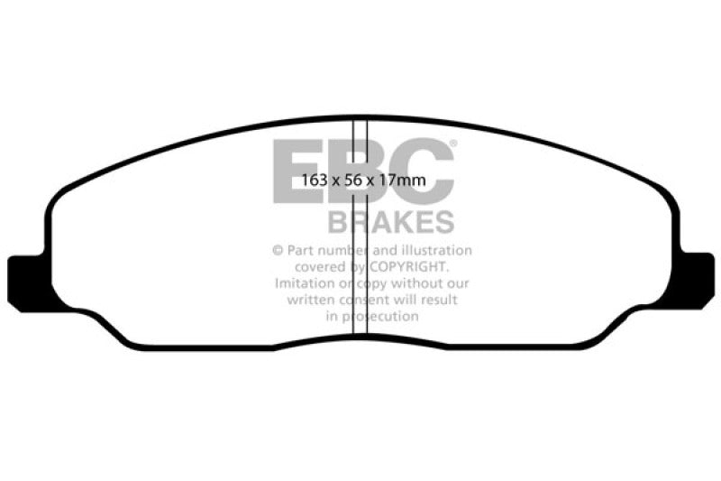 Plaquettes de frein avant EBC 05-10 Ford Mustang 4.0 Greenstuff