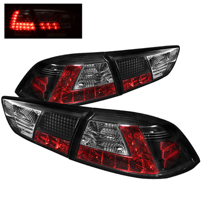 Feux arrière à LED Spyder Mitsubishi Lancer/Evolution X 08-14 Noir ALT-YD-MITEVO1008-LED-BK