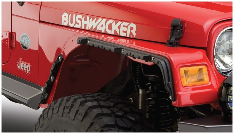 Élargisseurs plats Bushwacker 97-06 Jeep Wrangler 4 pièces - Noir