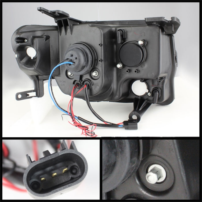 Phares de projecteur Spyder Ford Escape 08-12 Modèle halogène uniquement - DRL Noir PRO-YD-FES08-DRL-BK