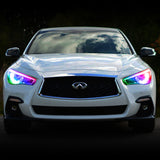 Kit de mise à niveau de phares Halo RVB + W Oracle 14-21 Infiniti Q50 - ColorSHIFT avec commande BC1 VOIR LA GARANTIE