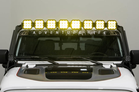 Kit de barre lumineuse combo jaune pour pare-brise Jeep JL SS5 Pro CrossLink de Diode Dynamics