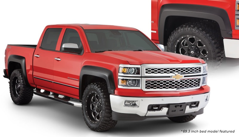 Élargisseurs d'aile style extension Bushwacker 15-18 Chevy Silverado 2500 HD Fleetside 4 pièces - Noir