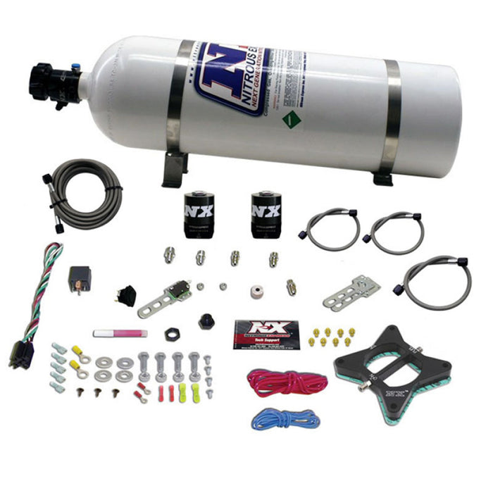 Kit de plaque nitreuse à 2 soupapes Nitrous Express 96-04 Ford Mustang 4,6 L avec bouteille de 15 lb