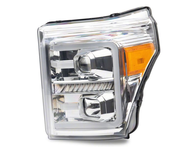 Phares de projecteur à LED Raxiom 11-16 Ford F-250 Super Duty - Boîtier chromé (lentille transparente)