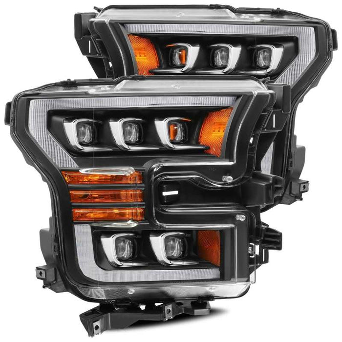 Phares à LED AlphaRex 17-20 Ford Raptor NOVA Proj Style Plank Noir mat avec Activ Light/Seq Signal