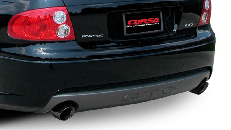 Corsa 05-06 Pontiac GTO 6L V8 2,5 pouces Sport Cat-Back Échappement + XPipe avec double sortie Simple 4 pouces BlackTips