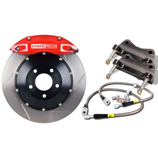 StopTech BBK 93-95 Mazda RX-7 Front 4 Piston 332x32 Red Calipers Slotted Rotors