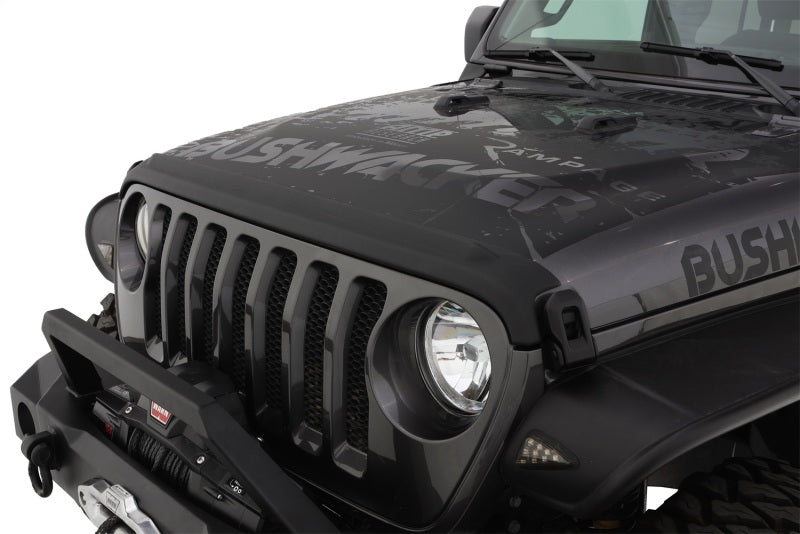 Bushwacker 18-19 Jeep Wrangler Rubicon/Sport//Unlimited/Sport S Protection de capot en pierre - Noir