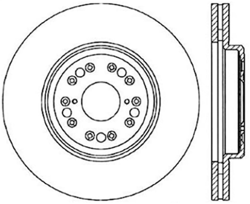 Rotor avant droit StopTech Sport à fente (CRYO) 95-00 Lexus LS