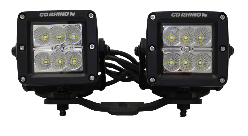 Support d'éclairage Go Rhino 18-20 Jeep Wrangler JL/JLU/Gladiator JT - Deux cubes de 3 pouces